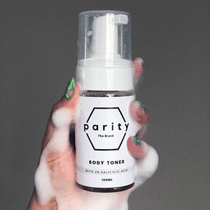 BODY TONER variant image in soapy hands From Parity | My Favourite Things - South Africa's Best Online Beauty Store
