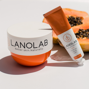 MULTI-USE BALM + BODY CREAM Combo clean variant image with papaya from LANOLAB | My Favourite Things - South Africa's Best Online Beauty Store